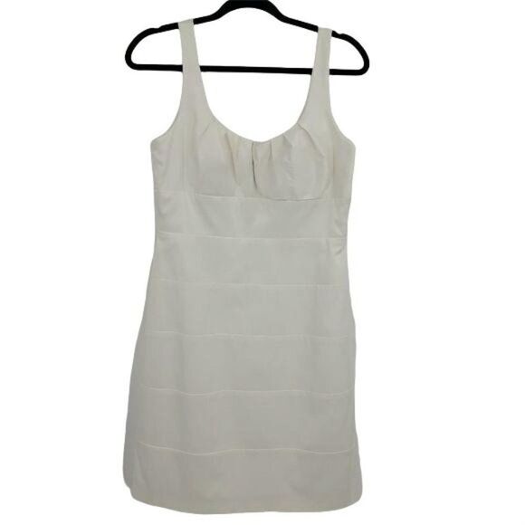 Bisou Bisou Dress White Bodycon Sleeveless Scoop Neck Mini Bachelorette 10 - Picture 1 of 8
